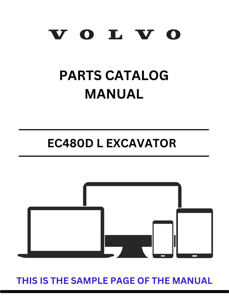 VOLVO EC480D L EXCAVATOR PARTS CATALOG MANUAL SN 210001-210514,260001-260044,270001-280001 - PDF FILE