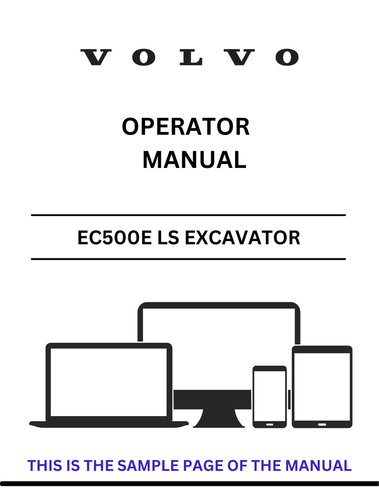 VOLVO EC500E LS EXCAVATOR OPERATOR MANUAL - PDF FILE
