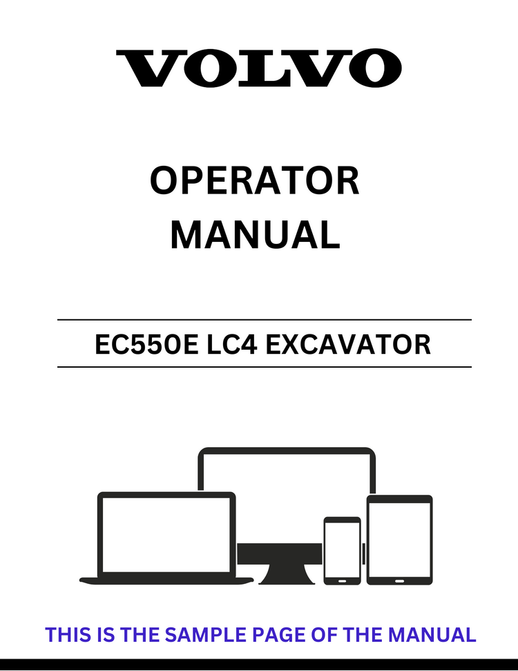 VOLVO EC550E LC4 EXCAVATOR OPERATOR MANUAL - PDF FILE