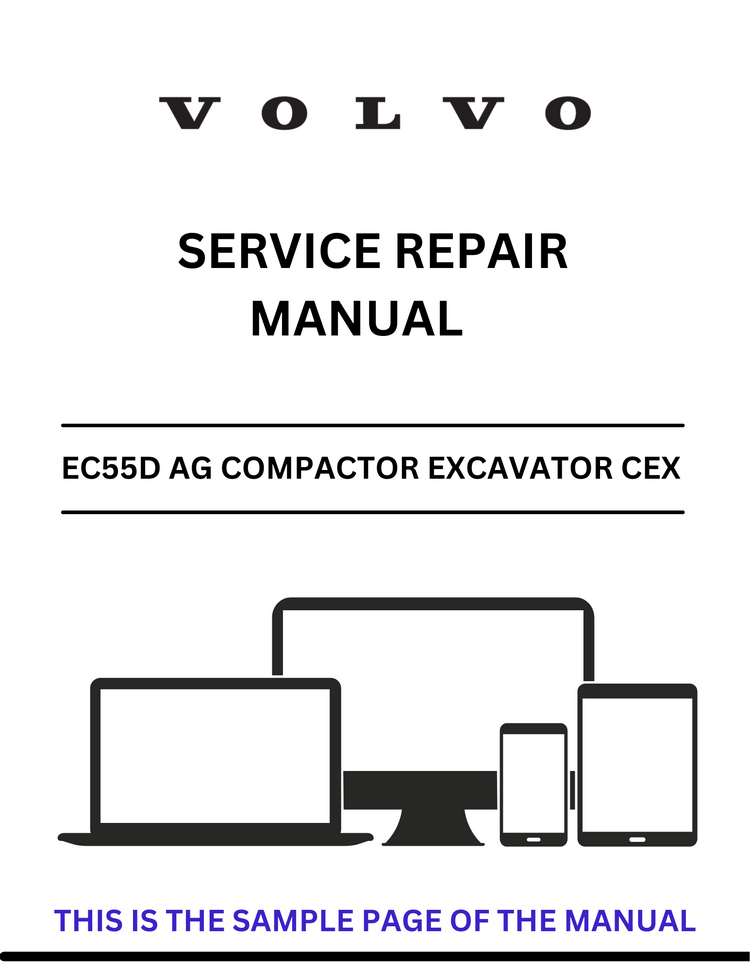 VOLVO EC55D AG COMPACTOR EXCAVATOR CEX SERVICE REPAIR MANUAL - PDF FILE