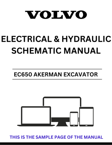 VOLVO EC650 AKERMAN EXCAVATOR ELECTRICAL AND HYDRAULIC SCHEMATIC