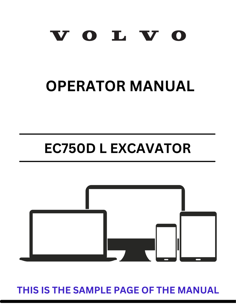 VOLVO EC750D L EXCAVATOR (EXC) OPERATOR MANUAL (PDF FILE)