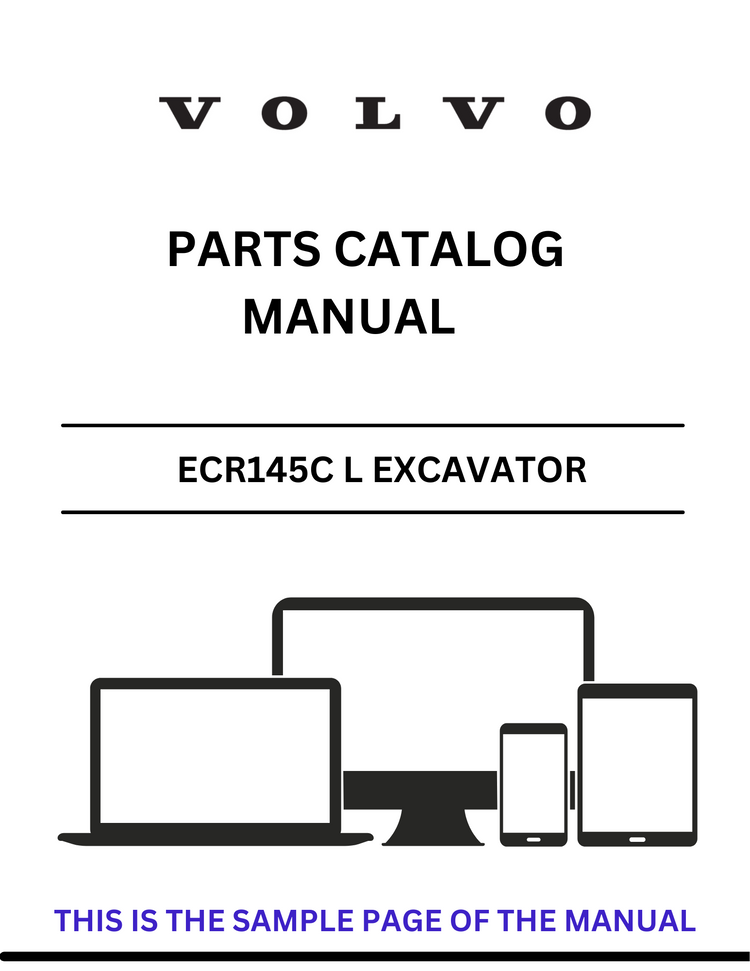 VOLVO ECR145C L EXCAVATOR PARTS CATALOG MANUAL SN 110001-111028 - PDF FILE