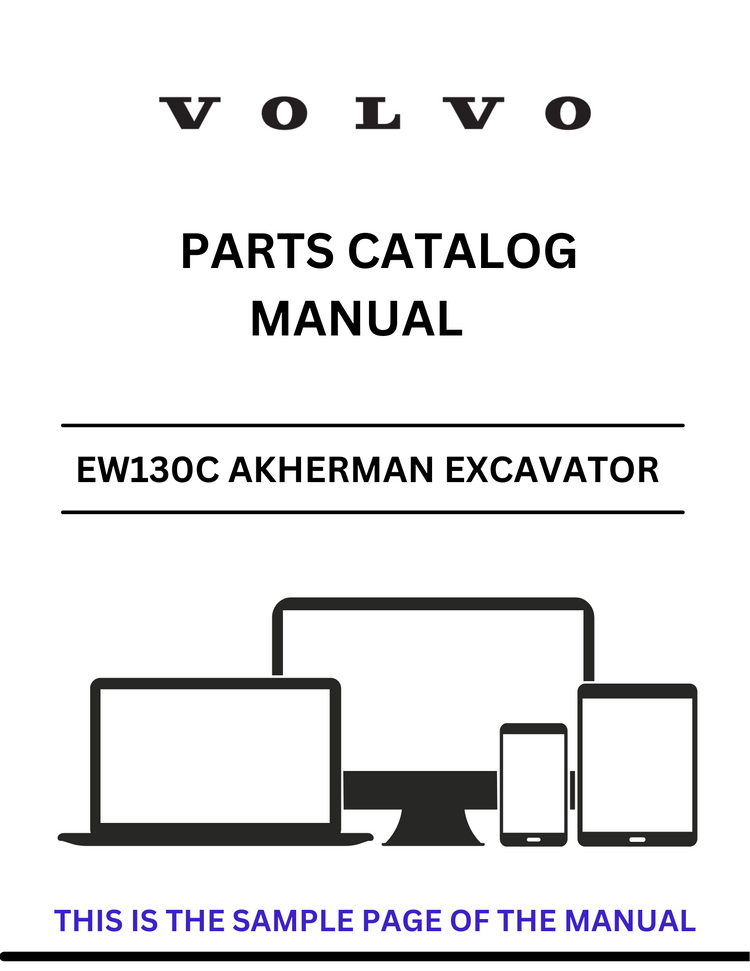 VOLVO EW130C AKHERMAN EXCAVATOR PARTS CATALOG MANUAL SN 1-583 - PDF FILE