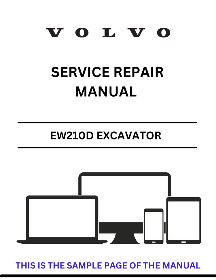 VOLVO EW210D EXCAVATOR SERVICE REPAIR MANUAL - PDF FILE
