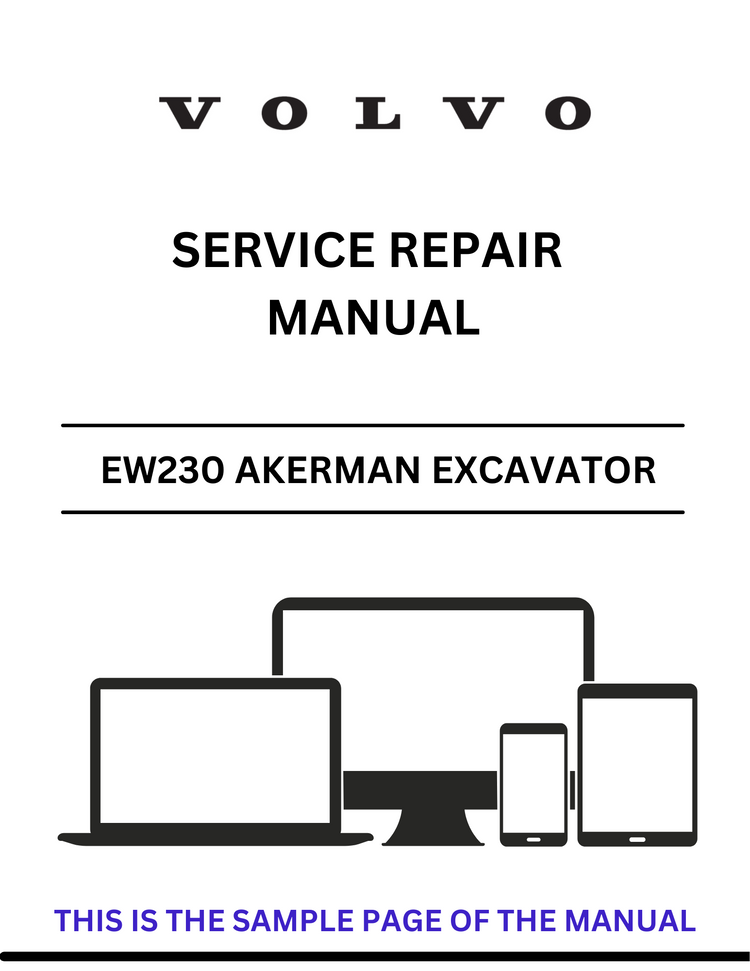 VOLVO EW230 AKERMAN EXCAVATOR SERVICE REPAIR MANUAL - PDF FILE
