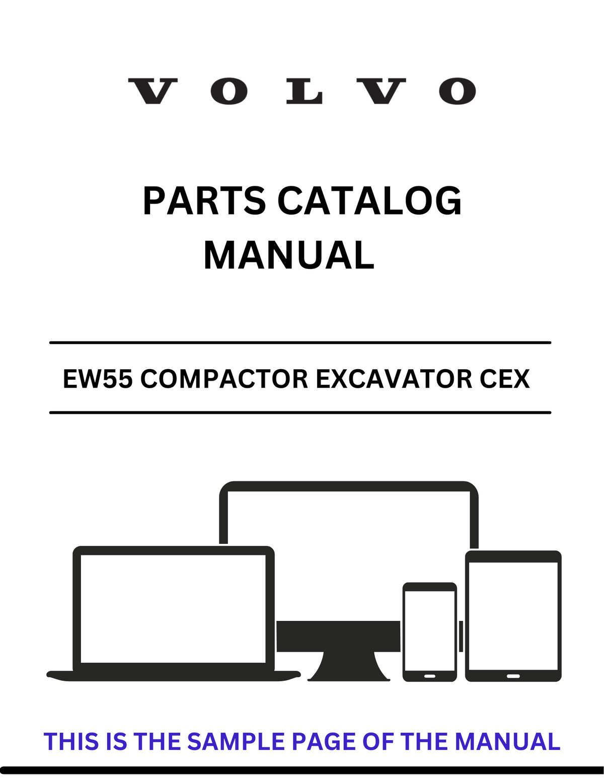 VOLVO EW55 COMPACTOR EXCAVATOR CEX PARTS CATALOG MANUAL SN 5001-9999 - PDF FILE