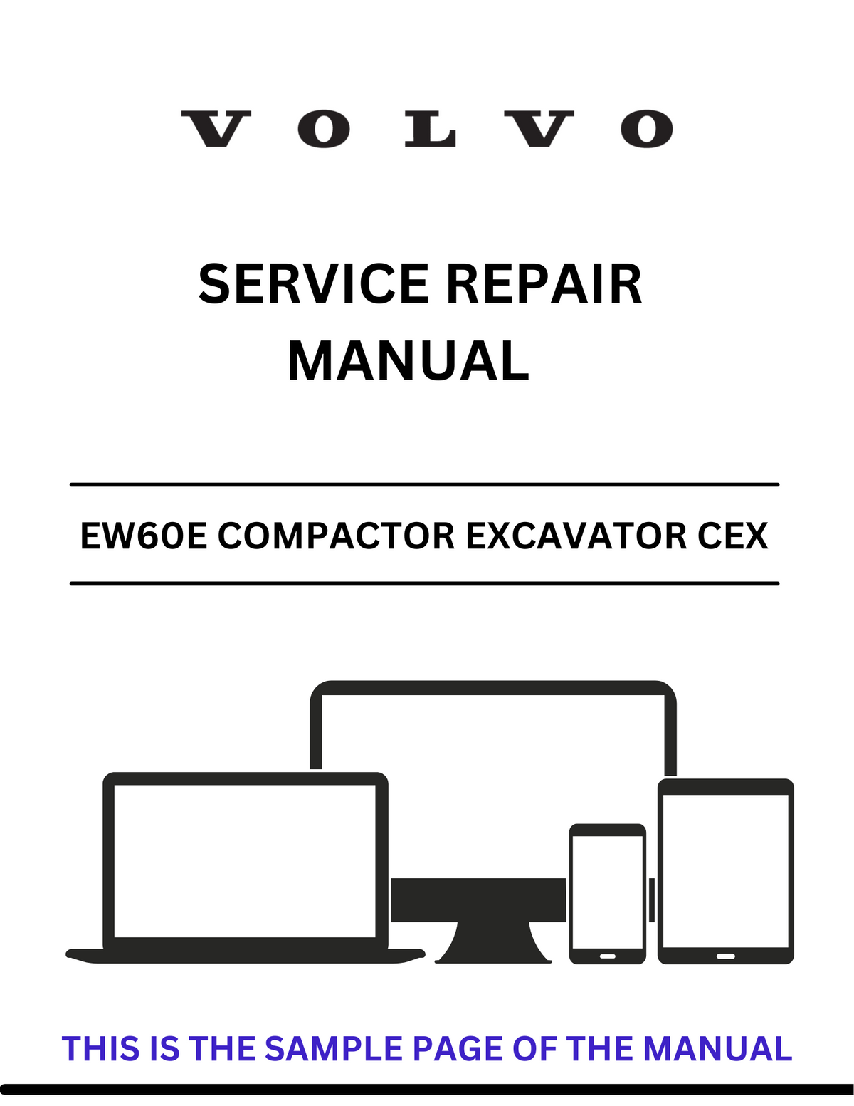 VOLVO EW60E COMPACTOR EXCAVATOR CEX SERVICE REPAIR MANUAL - PDF FILE