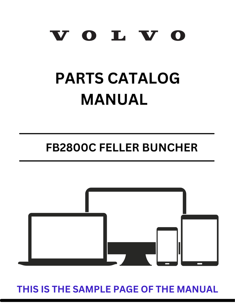 VOLVO FB2800C FELLER BUNCHER PARTS CATALOG MANUAL SN 110001