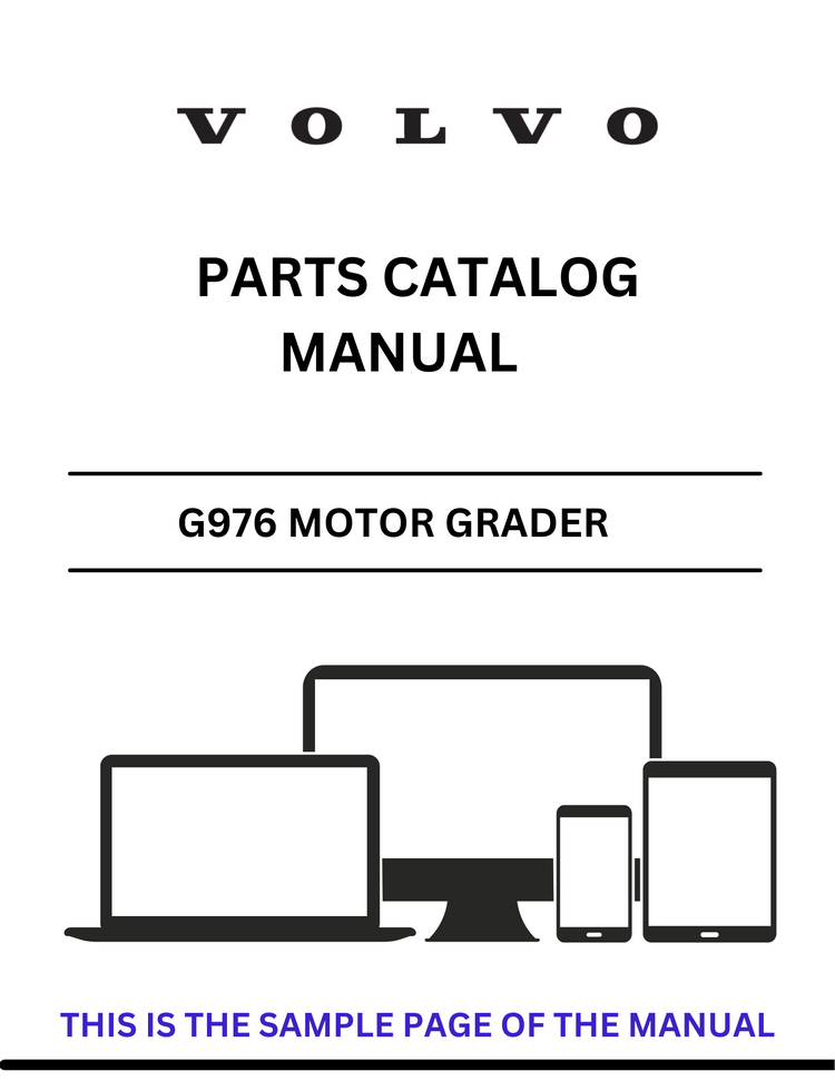 VOLVO G976 MOTOR GRADER PARTS CATALOG MANUAL SN 39300-99999, 507000