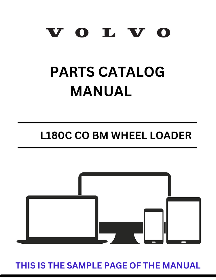 VOLVO L180C CO BM WHEEL LOADER PARTS CATALOG MANUA