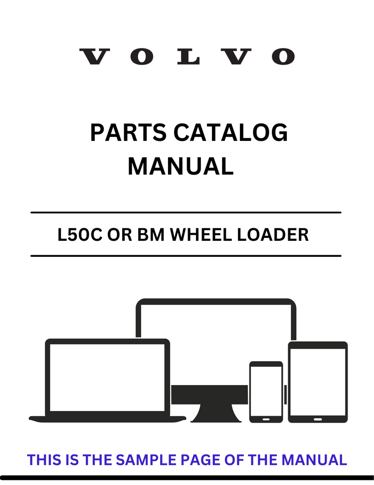 VOLVO L50C OR BM WHEEL LOADER PARTS CATALOG MANUAL SN 10006-10966