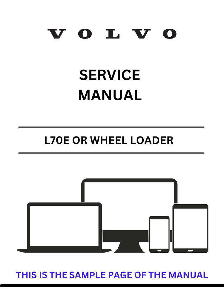 VOLVO L70E OR WHEEL LOADER SERVICE MANUAL - PDF FILE