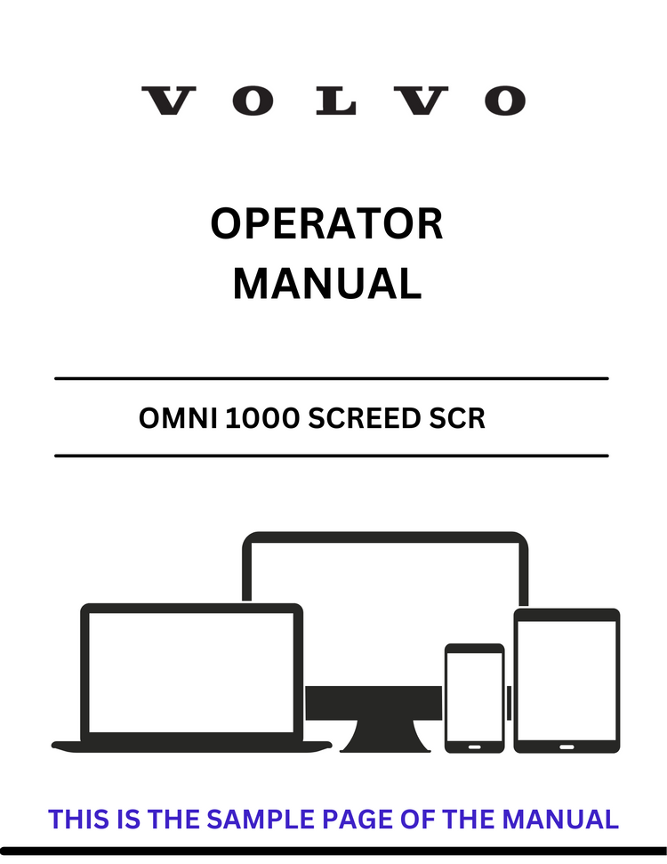 VOLVO OMNI 1000 SCREED SCR OPERATOR MANUAL - PDF FILE