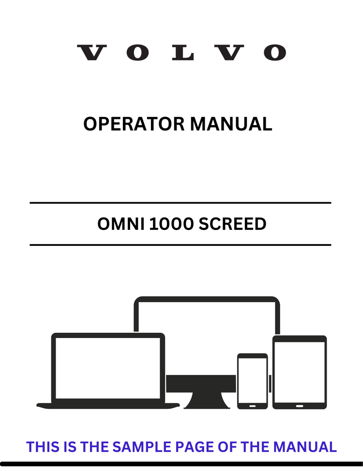 VOLVO OMNI 1000 SCREED (SCR) OPERATOR MANUAL (PDF FILE)