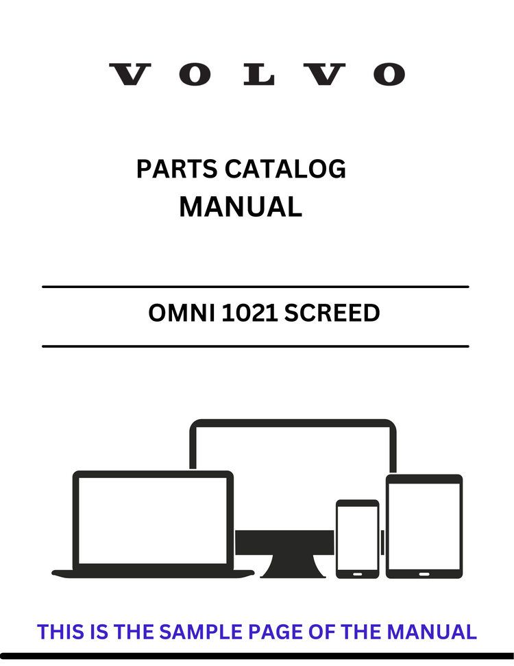VOLVO OMNI 1021 SCREED (SCR) PARTS CATALOG MANUAL (PDF FILE)