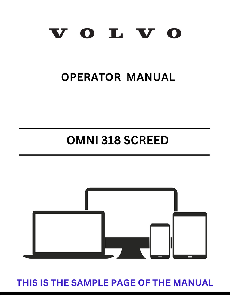 VOLVO OMNI 318 SCREED (SCR) OPERATOR MANUAL (PDF FILE)
