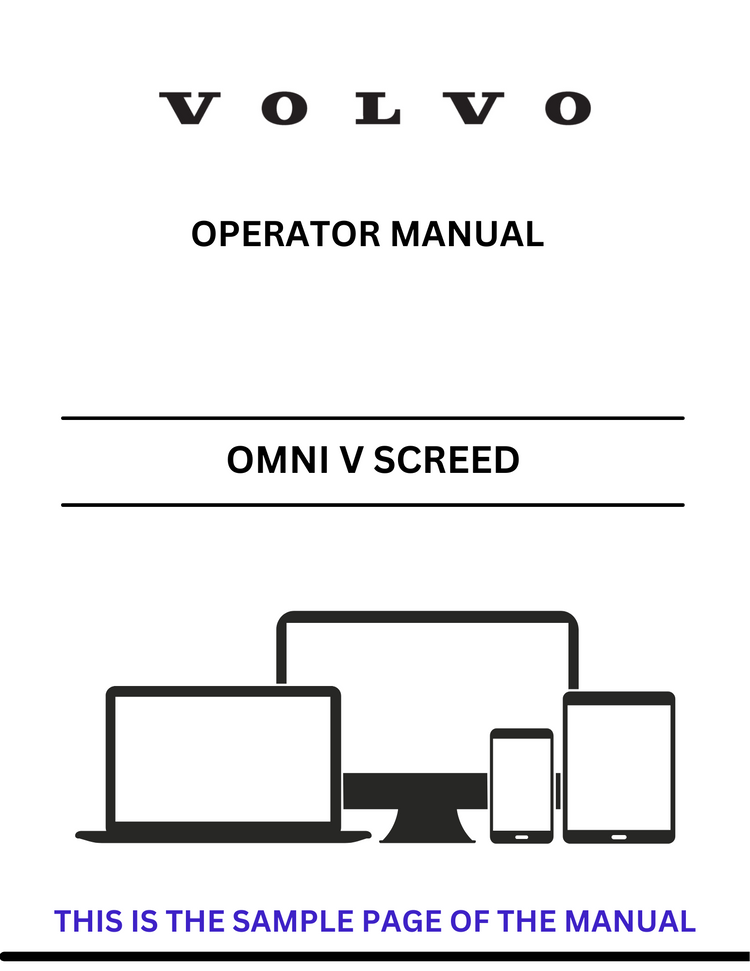 VOLVO OMNI V SCREED (SCR) OPERATOR MANUAL (PDF FILE)