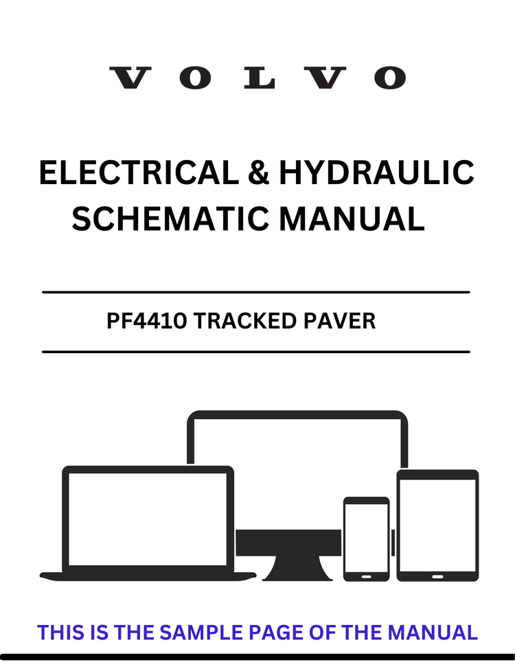 VOLVO PF4410 TRACKED PAVER ELECTRICAL AND HYDRAULIC SCHEMATIC MANUAL - PDF FILE