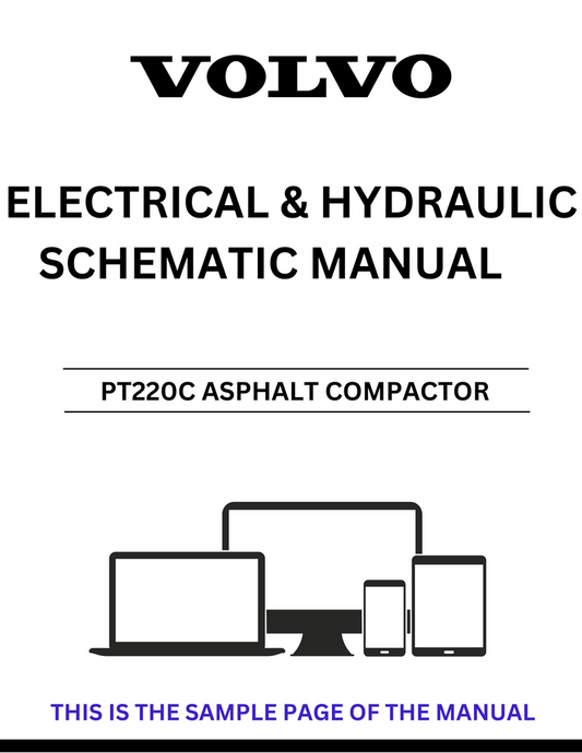 VOLVO PT220C ASPHALT COMPACTOR ELECTRICAL AND HYDRAULIC SCHEMATIC SN 54039111