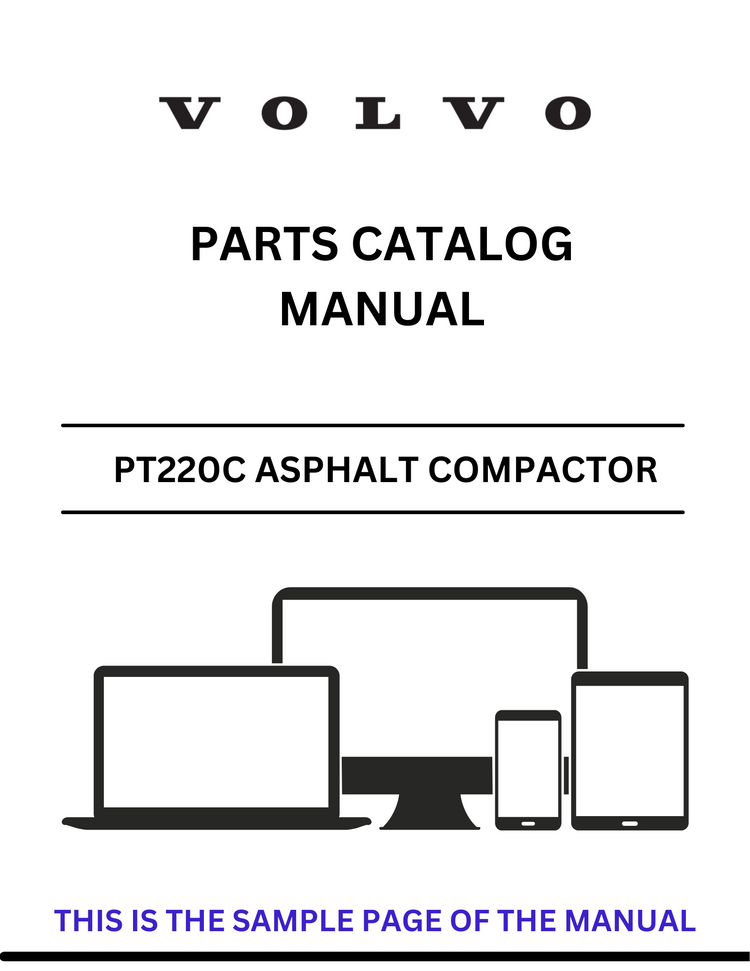VOLVO PT220C PID.54039111 ASPHALT COMPACTOR (COA) PARTS CATALOG MANUAL (PDF FILE)