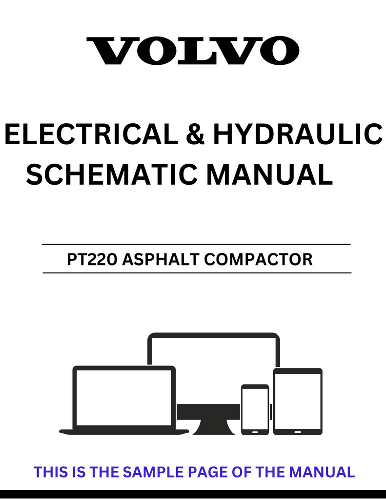 VOLVO PT220 ASPHALT COMPACTOR ELECTRICAL AND HYDRAULIC SCHEMATIC