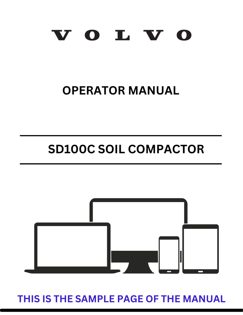 VOLVO SD100C SOIL COMPACTOR (COS) OPERATOR MANUAL (PDF FILE)