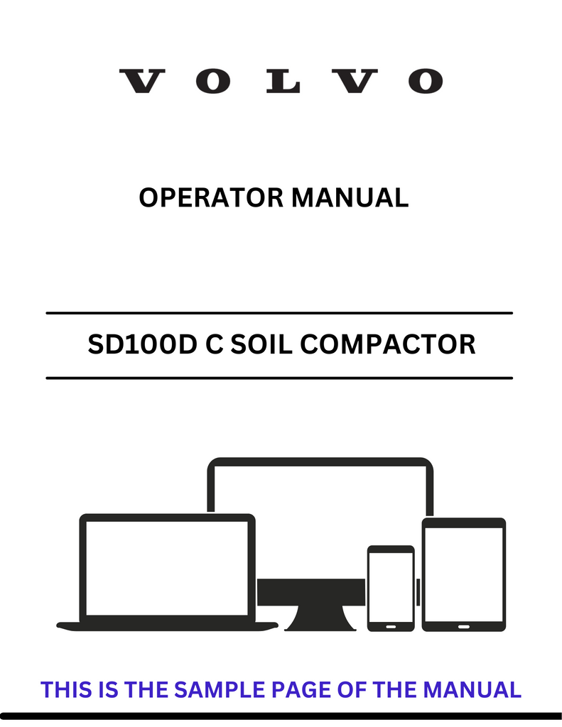 VOLVO SD100D C SOIL COMPACTOR (COS) OPERATOR MANUAL (PDF FILE)