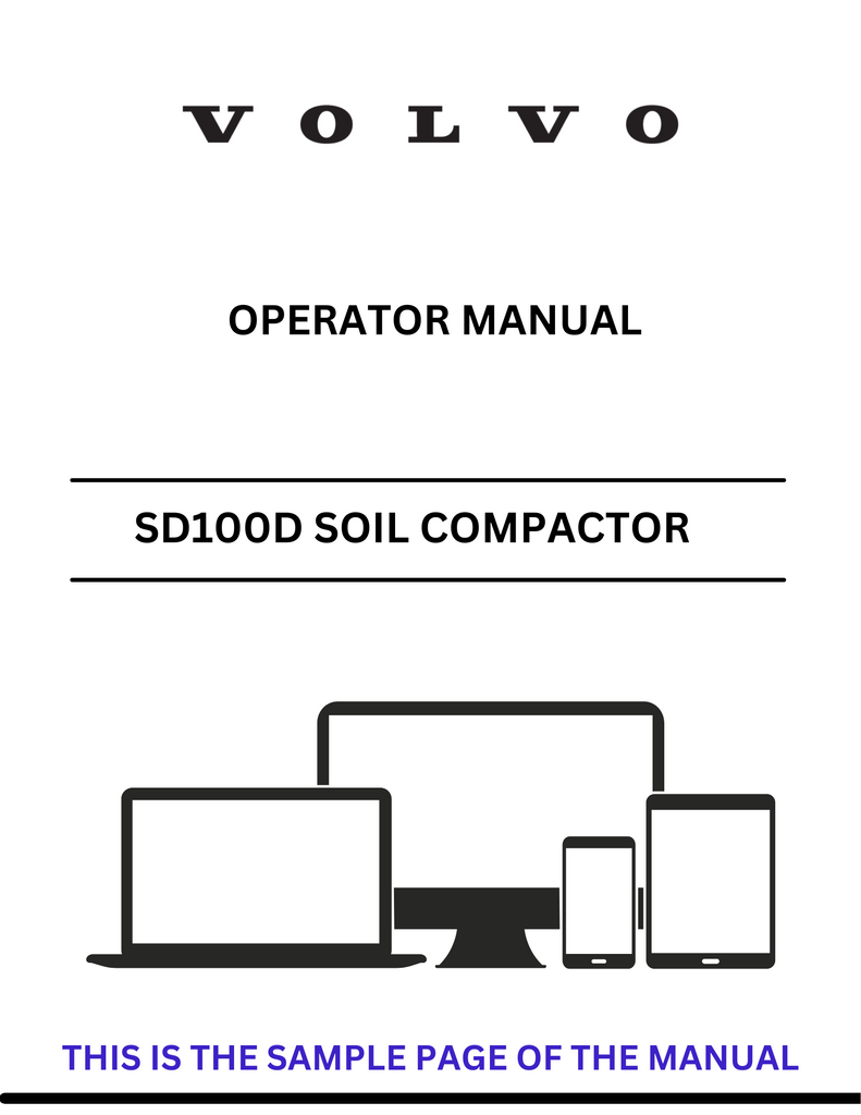 VOLVO SD100D SOIL COMPACTOR (COS) OPERATOR MANUAL (PDF FILE)
