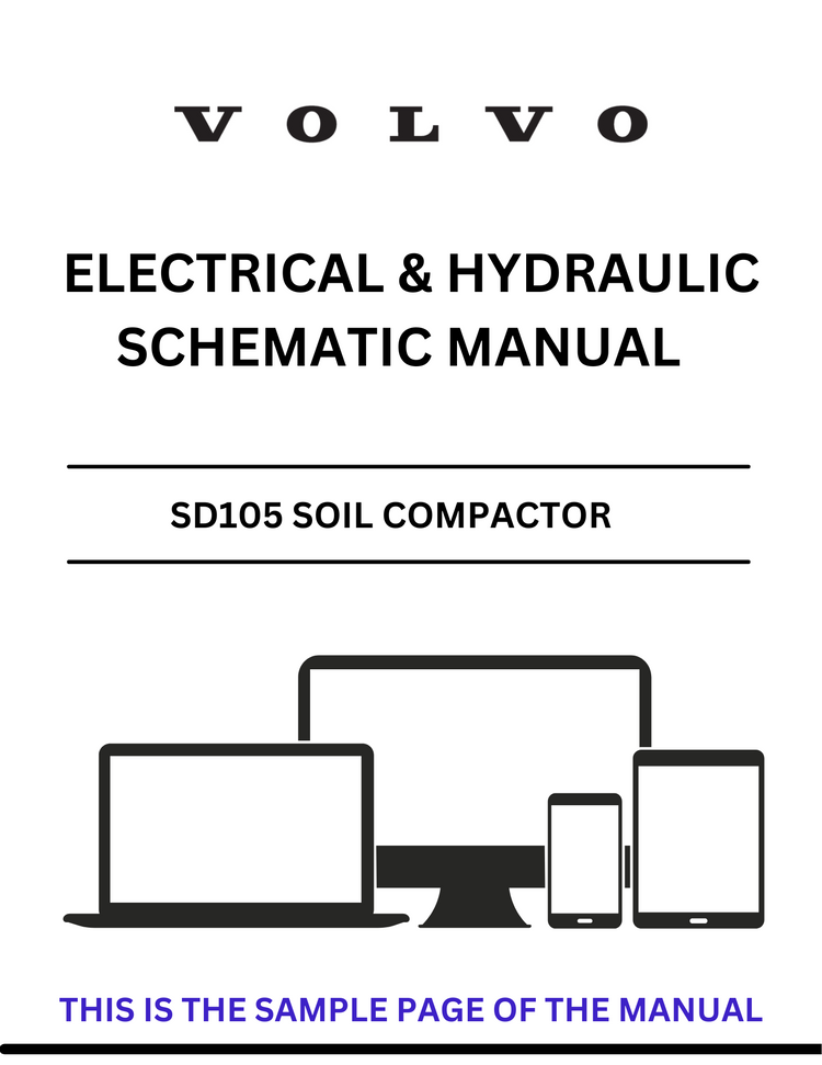 VOLVO SD105 SOIL COMPACTOR ELECTRICAL AND HYDRAULIC SCHEMATIC MANUAL - PDF FILE