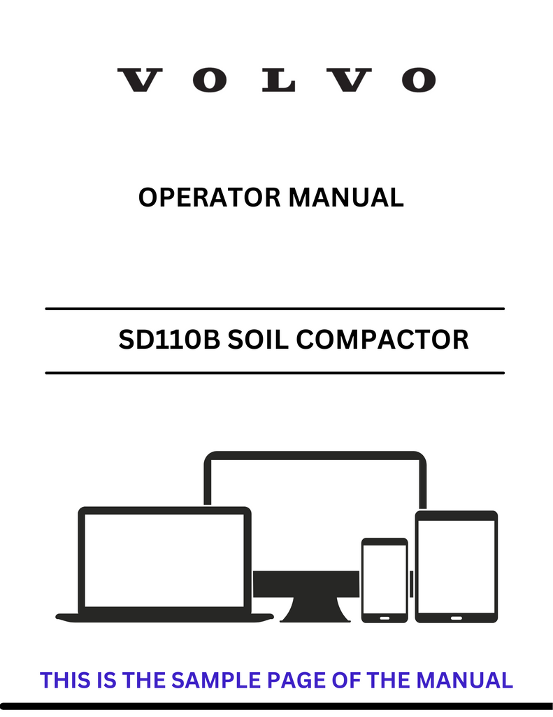 VOLVO SD110B SOIL COMPACTOR (COS) OPERATOR MANUAL (PDF FILE)