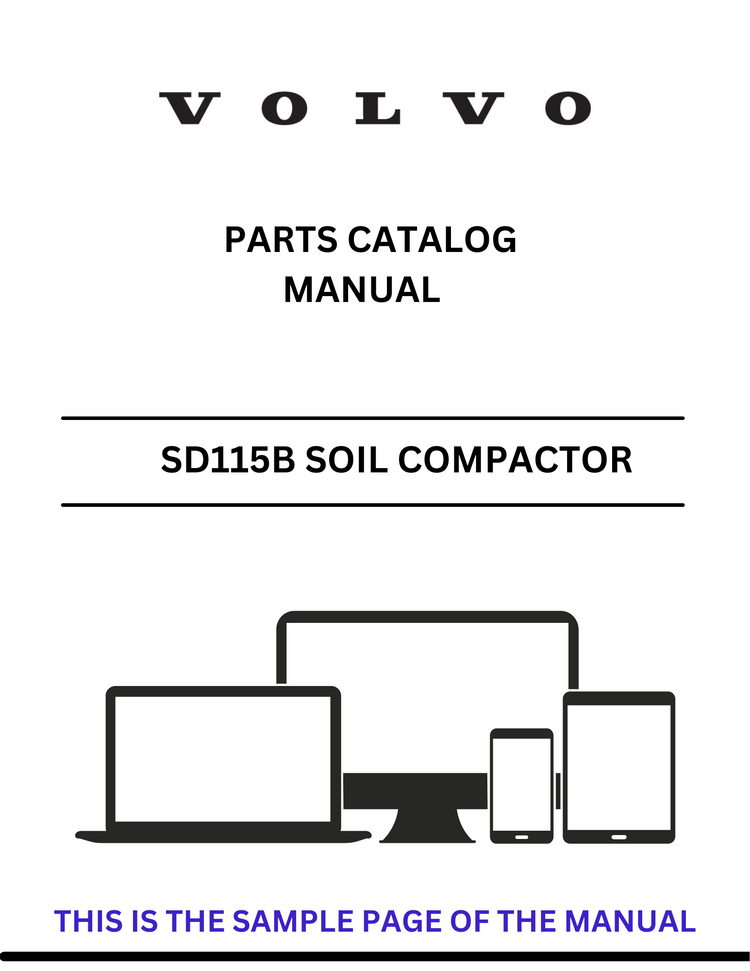 VOLVO SD115B SOIL COMPACTOR (COS) PARTS CATALOG MANUAL (PDF FILE)