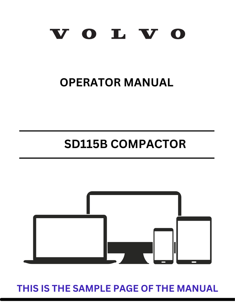 VOLVO SD115 SD 100 COMPACTOR (COS) OPERATOR MANUAL (PDF FILE)