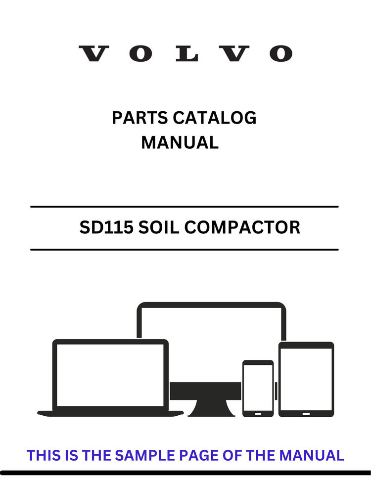 VOLVO SD115 SOIL COMPACTOR (COS) PARTS CATALOG MANUAL (PDF FILE)