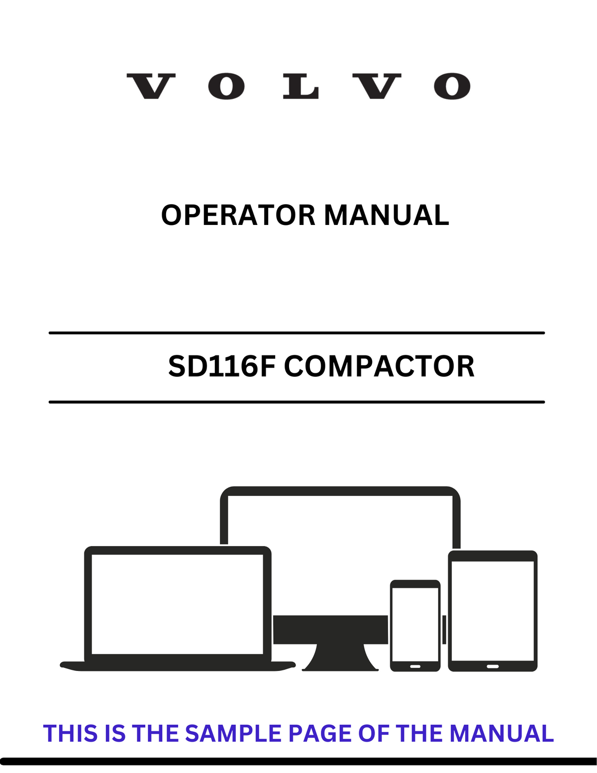 VOLVO SD116DX SD 100 COMPACTOR (COS) OPERATOR MANUAL (PDF FILE)