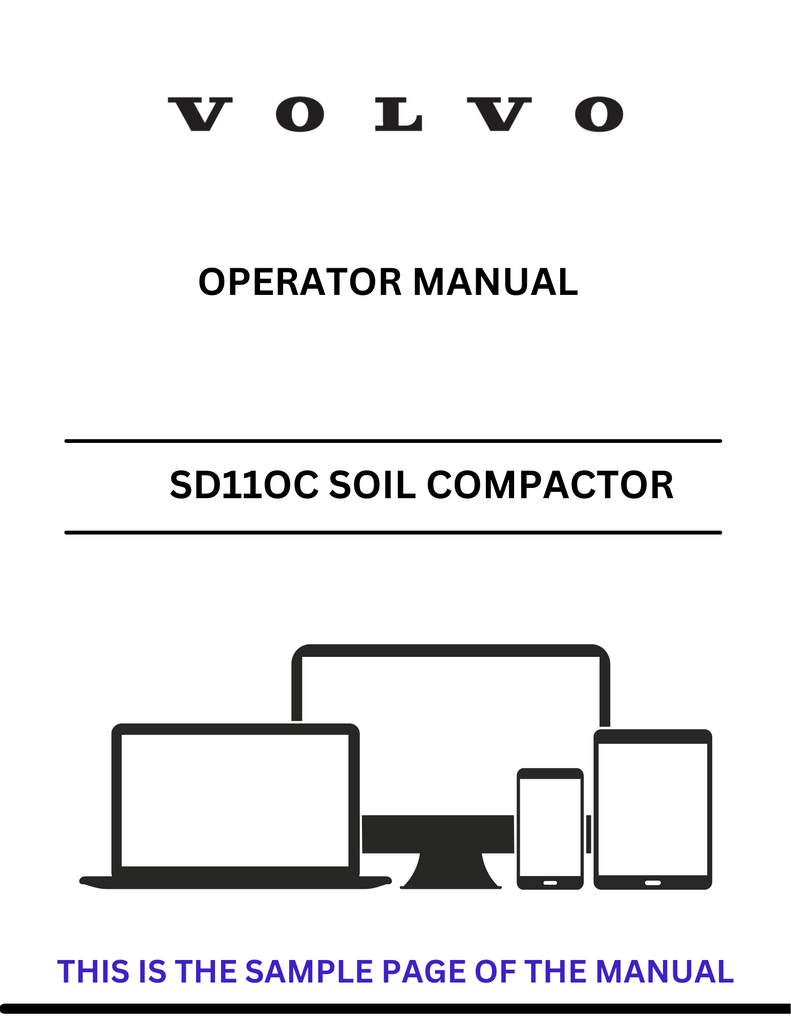 VOLVO SD11OC SOIL COMPACTOR (COS) OPERATOR MANUAL (PDF FILE)