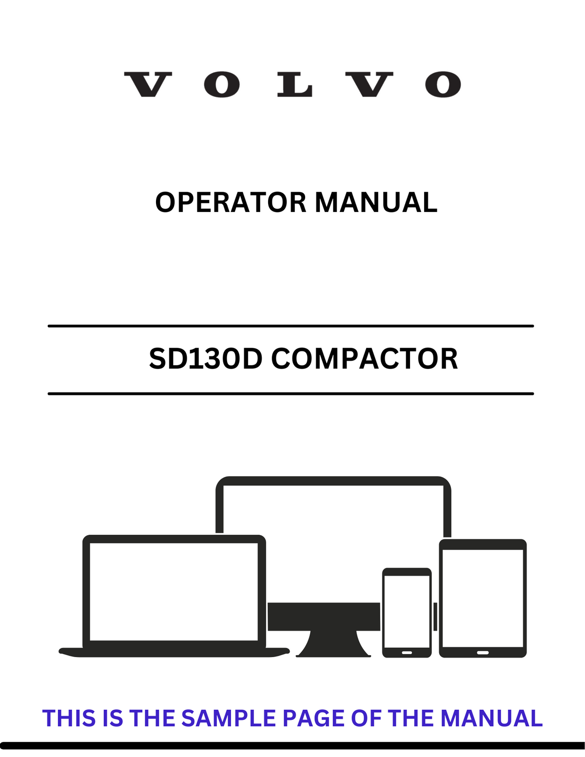 VOLVO SD130D SD 100 COMPACTOR (COS) OPERATOR MANUAL (PDF FILE)
