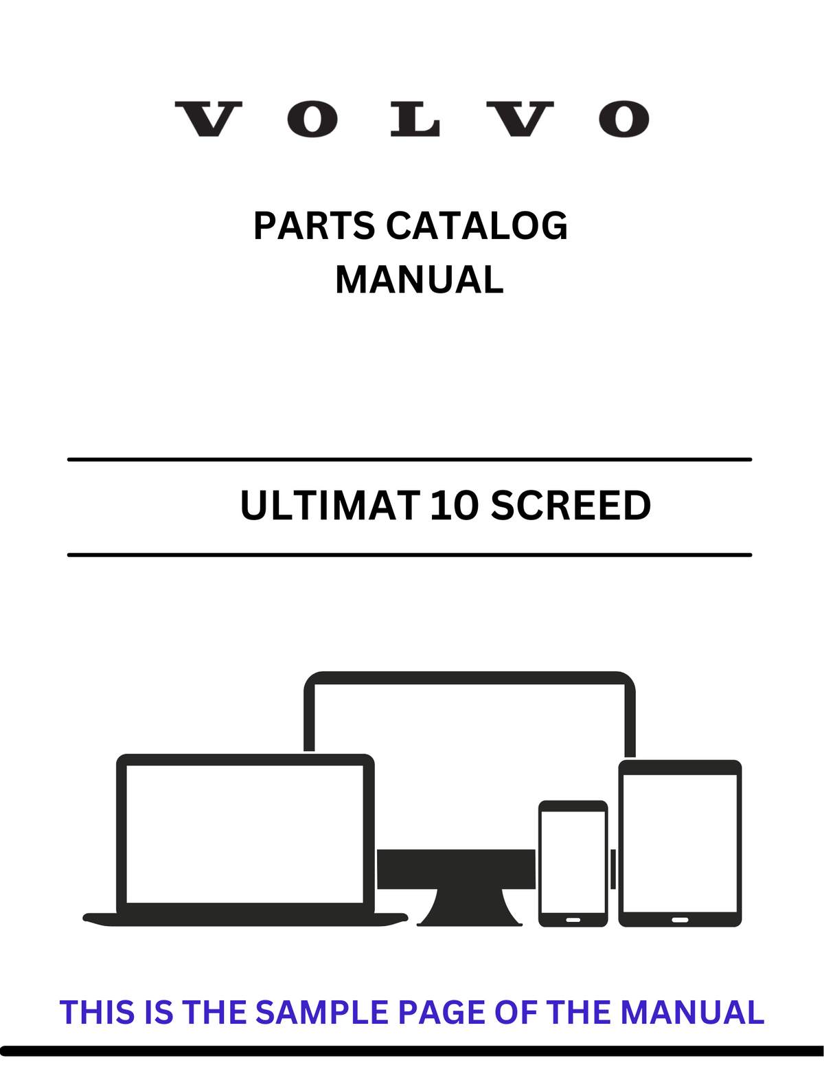 VOLVO ULTIMAT 10 SCREED (SCR) PARTS CATALOG MANUAL (PDF FILE)
