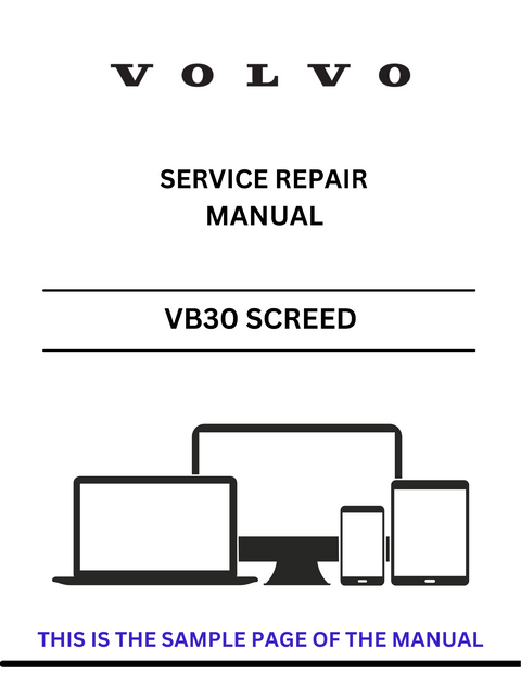 VOLVO VB30 PID. 12840964 SCREED (SCR) SERVICE REPAIR