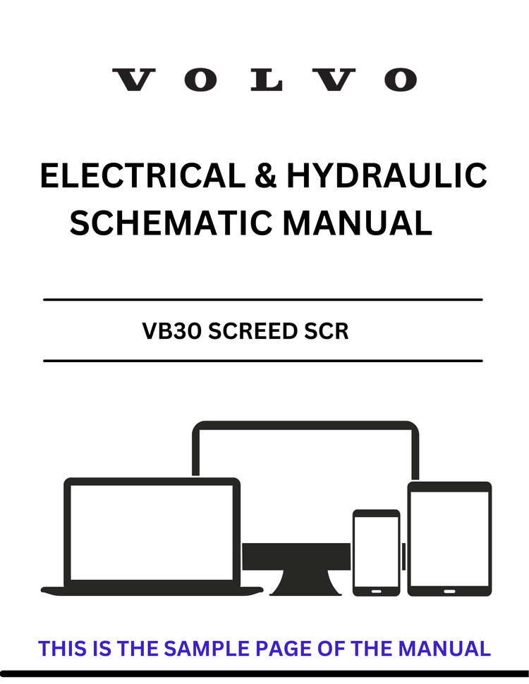 VOLVO VB30 SCREED SCR ELECTRICAL AND HYDRAULIC SCHEMATIC MANUAL SN 12840964 - PDF FILE