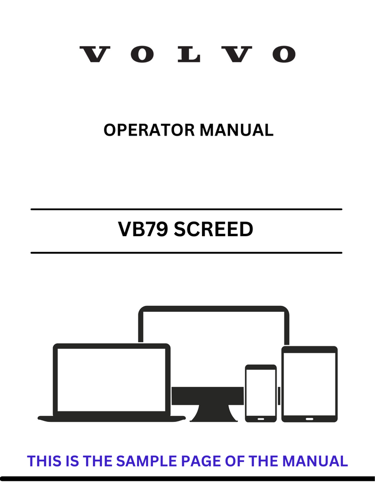 VOLVO VB79 ETC SCREED (SCR) OPERATOR MANUAL (PDF FILE)