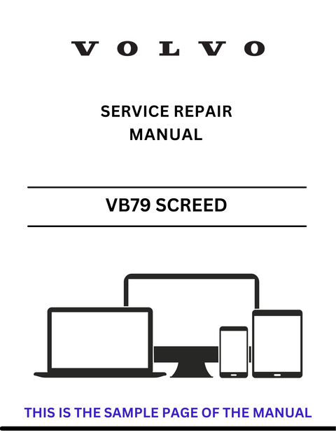 VOLVO VB79 ETC SCREED (SCR) SERVICE REPAIR