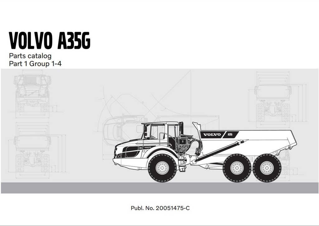 Volvo Articulated Dump Truck A35G Parts Catalog Manual PUB20051475-C PDF