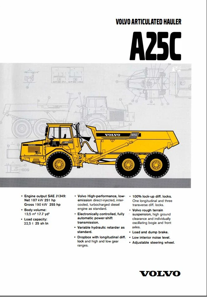 Volvo Dump Truck A25C Service Repair Manual PDF