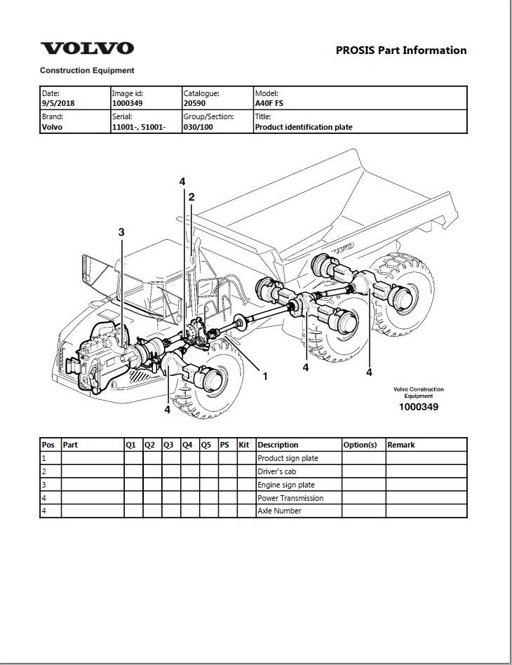 Volvo Dump Truck A40F FS Parts