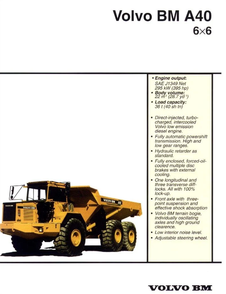 Volvo Dump Truck A40 A40BM Service Repair Manual PDF