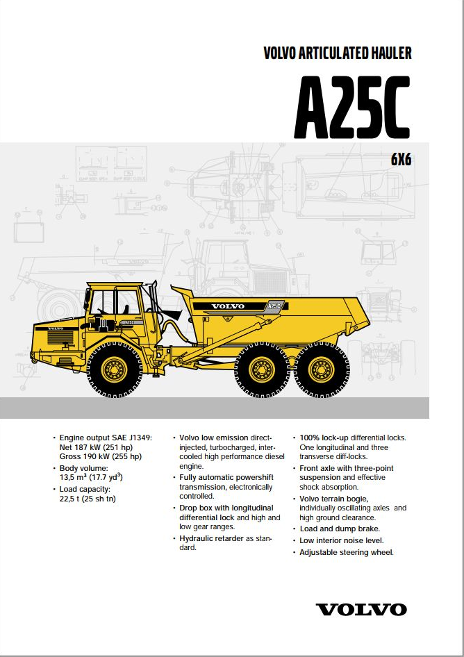 Volvo Dump Truck BM A25C Service Repair