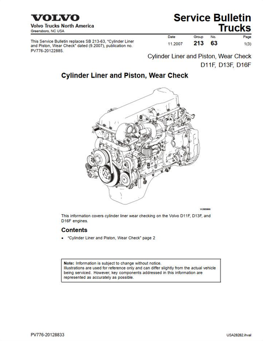 Volvo Engine D11 Service