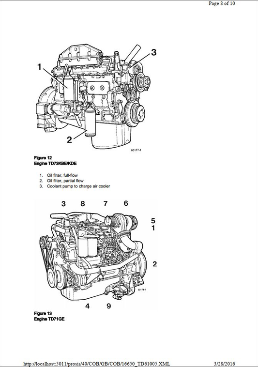 Volvo Engine TD61 TD63 TD71 TD73 Service