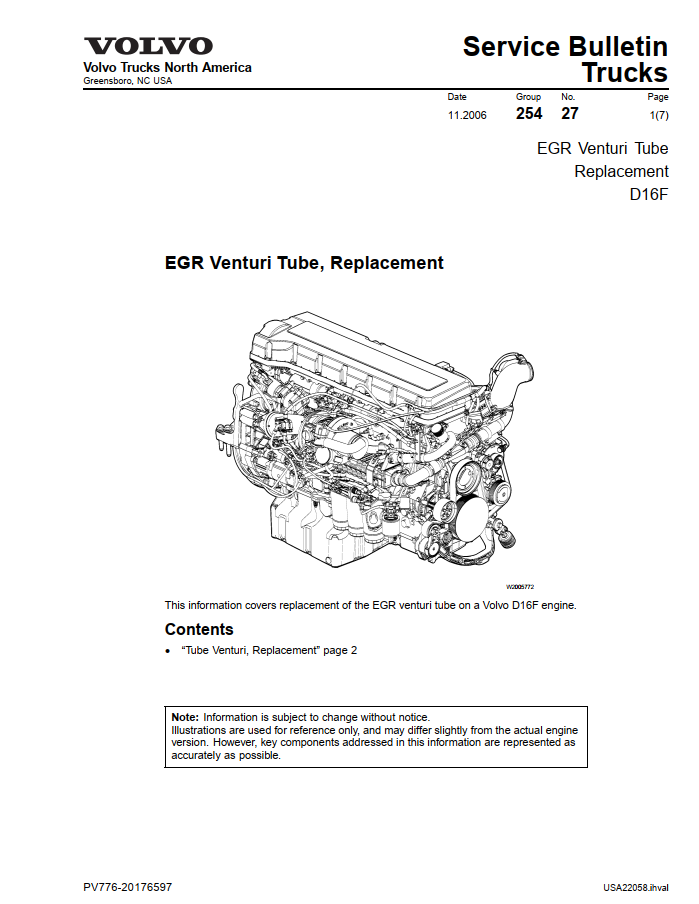 Volvo Engines D11 D16 Service Operator Manual PDF